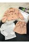 Girl's Floral Embroidered Velvet 3-Piece Set - 100% Cotton - Holiday Wear - 4