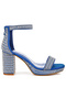 Women Rhinestones And Pearl Embellished Sandals in Blue - 2