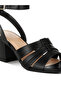 Women Pin Buckle Ankle Strap Sandals in Black - 4