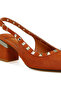 Women Stud Emebllished Microfiber Sandals in Tan - 4