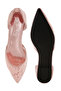 Women Pearl & Rhinestone Strap Flat Sandals in Blush - 5