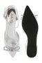 Women Rhinestone Detail Bow Flat Sandals in White - 5