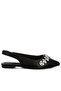 Women Diamante Embellished Flat Sandals in Black - 2