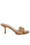 Women Buckle Strap Slip On Sandals in Tan - 2