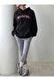 Women's Black Excallent 3 Thread O Oversized K Hooded Hoodie Sweatshirt - 5