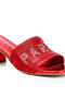 Women Rhinestone Embellished Paris Sandals in Red - 4