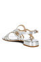 Women Cut Out Detail Rhinestone Flat Sandals in Silver - 3