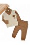 Baby Boy Quilted Sweater-Look Collar, 3-6-9-12 Months Transitional Baby Set
