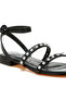 Women Studded Ankle Strap Flat Sandals in Black - 4