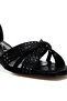Women Low Block Heel Rhinestone Sandals in Black - 4