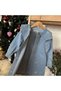 Girl's Floral Embroidered Blue Color Denim Dress - 3