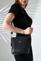Women's Black Bucket-Style Printed Single-Compartment Crossbody and Handbag - 4