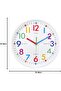Kids Teaching Wall Clock - Silent Analog, Colorful, 10 inch - 5