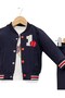 Baby Boy Transitional College Jacket, 3-Piece Stylish Baby Set with Top and Bottom L 6-9-12-18-24 Months - 3