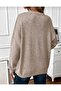 Oversized Casual Model Crew Neck Long Sleeve Knitwear Sweater - 3