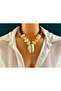Mussel Necklace, Bead Necklace, Gold Necklace - 2