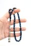 Capsule Cut Daily Size Navy Blue Black Vermicelli Crimped Amber Prayer Beads - 5