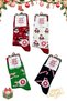 Christmas Themed Unisex Socks Set of 4 – Santa Claus, Snowman & Candy Cane Patterned |   36-42