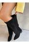 Wenky Black Suede XL Cut Flat Sole Riding Boots - 2