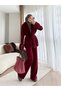 Women's Fur Detailed and Waist-Tied Two-Piece Knitwear Set - 2