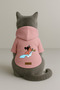 Printed Dog and Cat Outfit & Dress with Fleece Inside - Pink Color K Hooded Hoodie Baae1 - 3