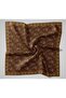 Cotton Polyester Soft Scarf Chocolate Brown Leaf Pattern 90*90 - 7