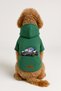 Printed Dog and Cat Clothing & Dress with Fleece Inside - Green Color K Hooded Hoodie B8C99 - 2