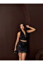 Sequin Detailed Evening Dress Mini Skirt Black - 3