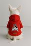 Printed Dog and Cat Clothing & Dress with Fleece Inside - Red Color K Hooded Hoodie Bccf3
