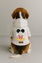 Printed Dog and Cat Clothing & Dress with Fleece Inside - White Color K Hooded Hoodie B14E6