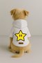 Printed Dog and Cat Outfit & Dress with Fleece Inside - White Color K Hooded Hoodie Bb09B - 2