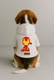 Printed Dog and Cat Clothing & Dress with Fleece Inside - White Color K Hooded Hoodie Bf779