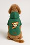 Printed Dog and Cat Clothing & Dress with Fleece Inside - Green Color K Hooded Hoodie B9751 - 2