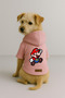 Printed Dog and Cat Clothing & Dress with Fleece Inside - Pink Color K Hooded Hoodie Be3B1