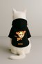 Printed Inside Fleece Dog and Cat Clothing & Dress - Black Color K Hooded Hoodie B9751 - 3