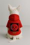 Printed Dog and Cat Clothing & Dress with Fleece Inside - Red Color K Hooded Hoodie Befad