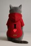 Printed Dog and Cat Clothing & Dress with Fleece Inside - Red Color K Hooded Hoodie B60B1 - 3