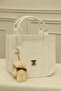 Buzi Fabric Teddy Bear Crossbody Bag with Column Strap - 5