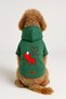 Printed Dog and Cat Clothing & Dress with Fleece Inside - Green Color K Hooded Hoodie B4974 - 2