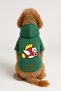 Printed Dog and Cat Clothing & Dress with Fleece Inside - Green Color K Hooded Hoodie B7F3C - 2