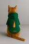 Printed Dog and Cat Outfit & Dress with Fleece Inside - Green Color K Hooded Hoodie B0Cc8 - 3