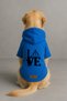 Printed Dog and Cat Clothing & Dress with Fleece Inside - Blue Color K Hooded Hoodie B49E8 - 2