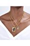 Anatomical Heart Figured Couple Necklace Set – Gold Modern and Meaningful Design - 3