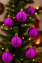 5 cm cute ball shiny 6-piece christmas tree ornament fuchsia horizontal - 5