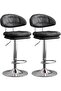 2PCS Adjustable High Back Swivel Bar Stools with Footrest (360°)