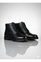 ®   I 100-101 Casual Zippered Black Genuine Leather Men's Daily Boat Shoes - 6