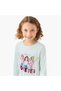 Girls Crew Neck T-shirt with Graphic Print - Cotton - Long Sleeves - 4