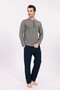Men's Green Special Design Cotton Winter Long Sleeve Men's Pajama Set - 4