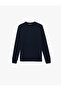 Long Sleeve Crew Neck Hair Knit Textured Knitwear Sweater - 3