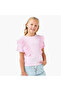 Solid T-shirt with Side Tulle Detail